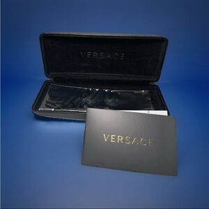 Versace Authentic Hard Eyeglasses Case in Black Brand New With Cloth